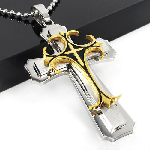 Wholesale Men's Metal Pendant Cross Necklace