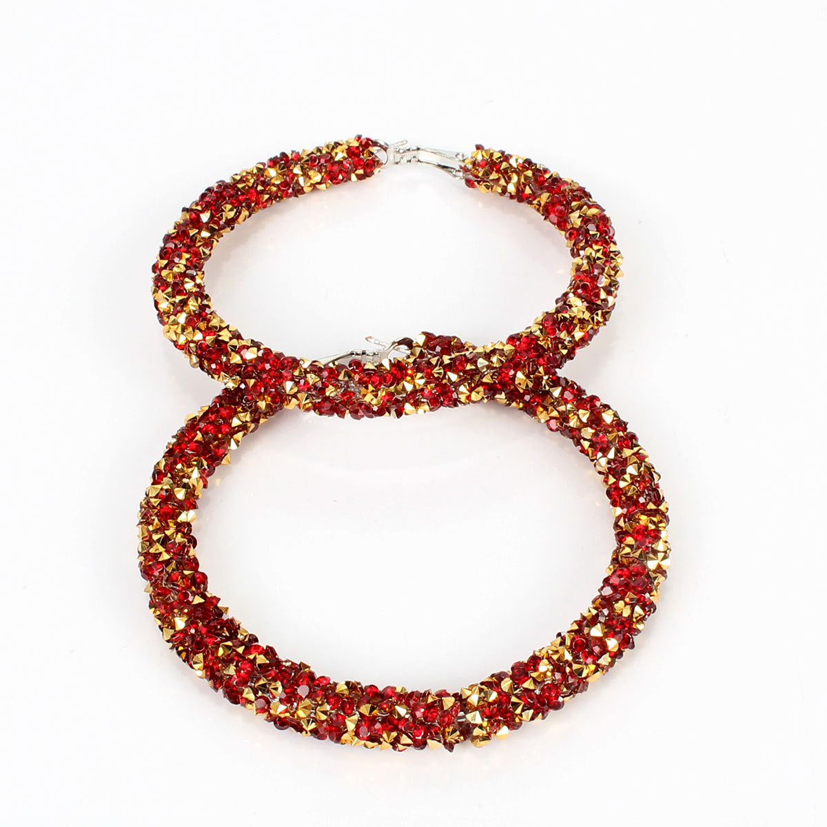 Wholesale Simple Rhinestone Large Hoop Earrings