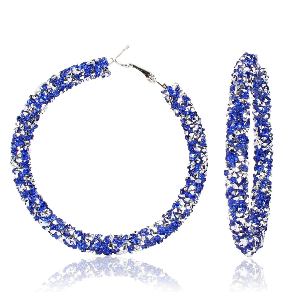 Wholesale Simple Rhinestone Large Hoop Earrings