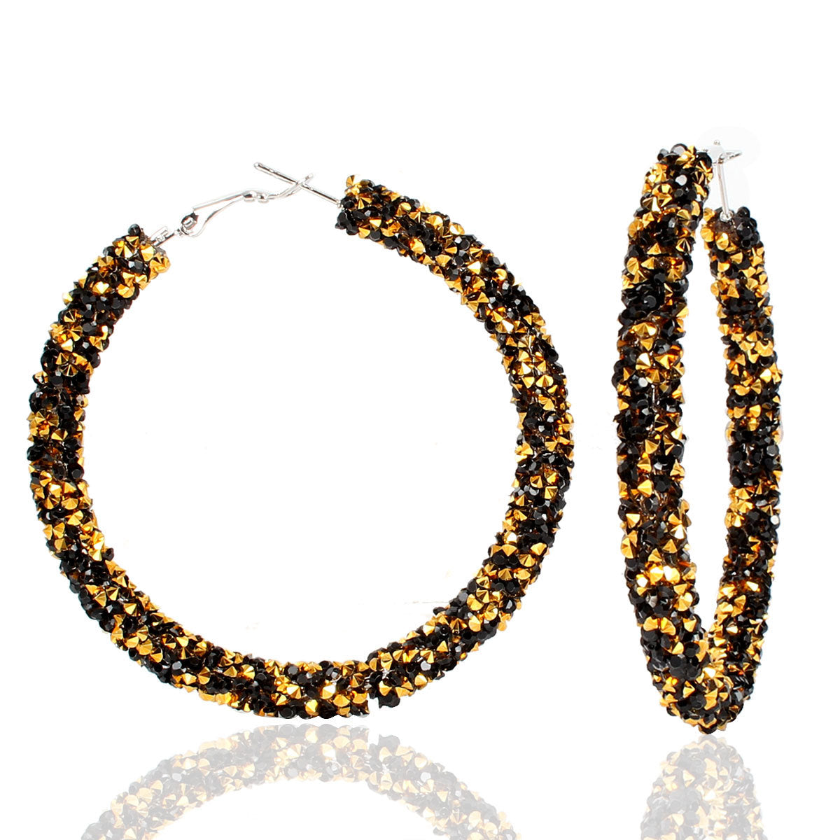 Wholesale Simple Rhinestone Large Hoop Earrings
