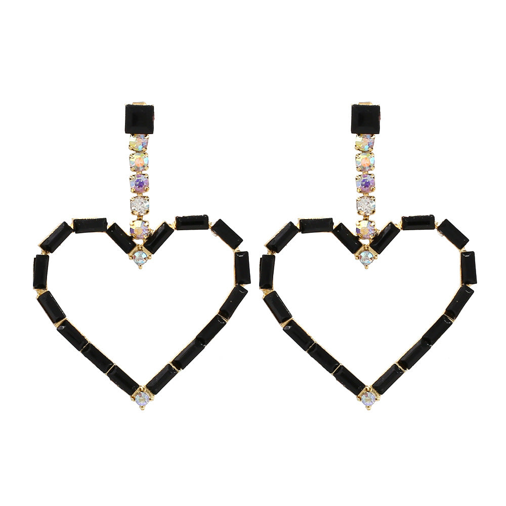 Wholesale Shiny Heart-shaped Diamond Earrings