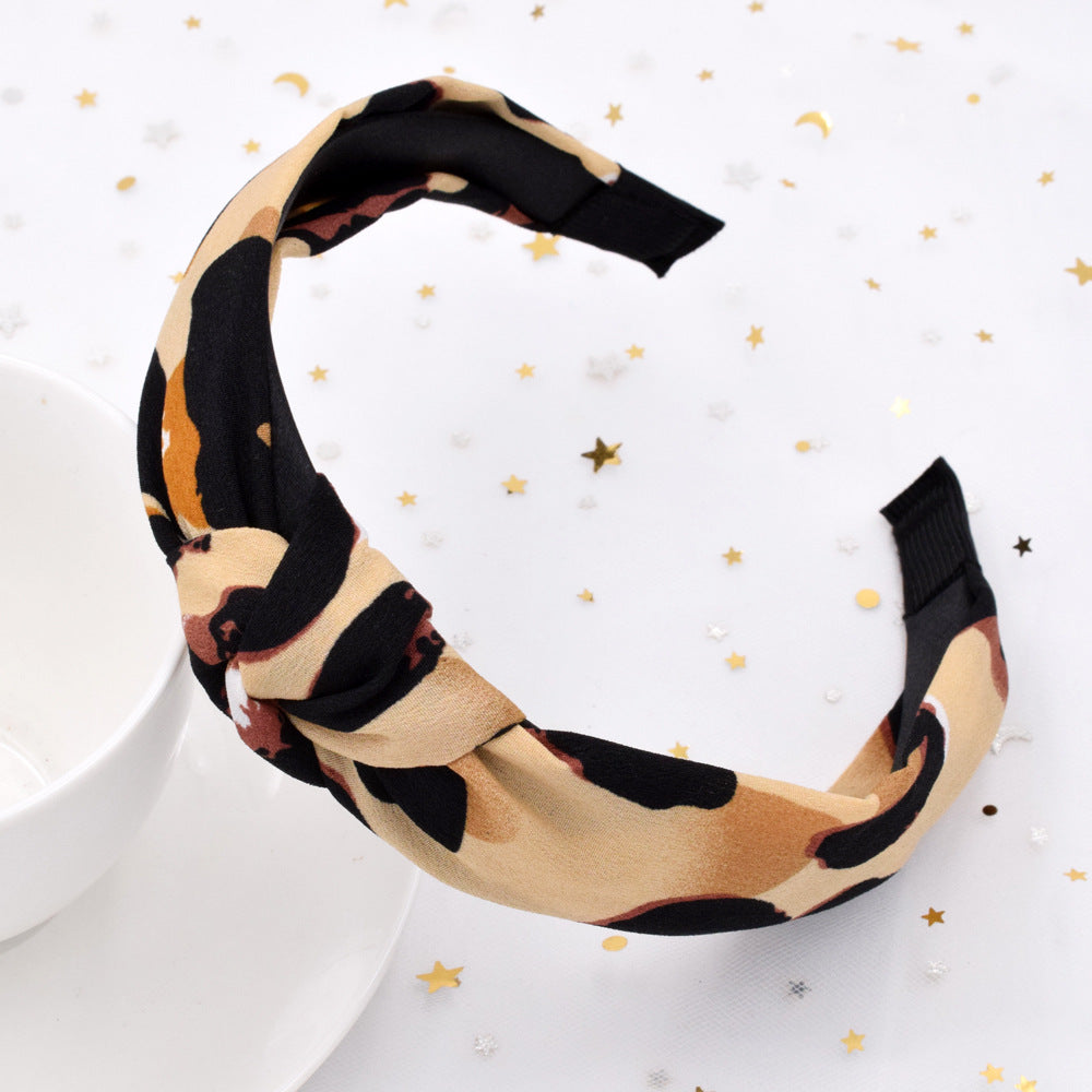 Wholesale Leopard Snake Skin Vintage Wide Fabric Headband