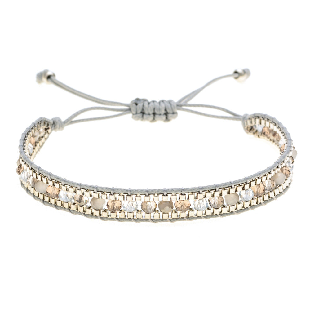 Wholesale Handwoven Vintage Ethnic Style Diamond Bracelet