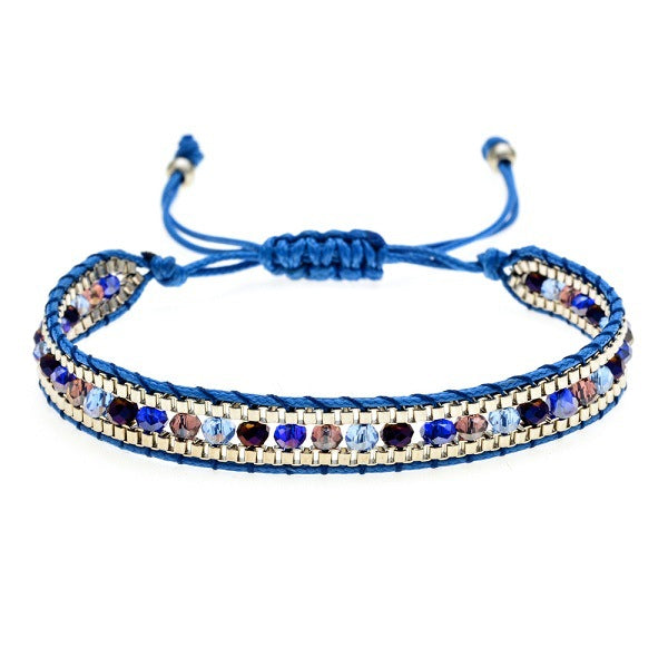 Wholesale Handwoven Vintage Ethnic Style Diamond Bracelet