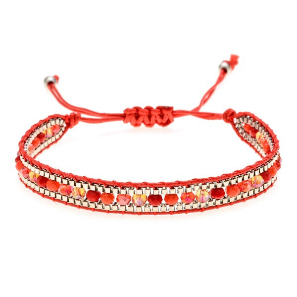 Wholesale Handwoven Vintage Ethnic Style Diamond Bracelet