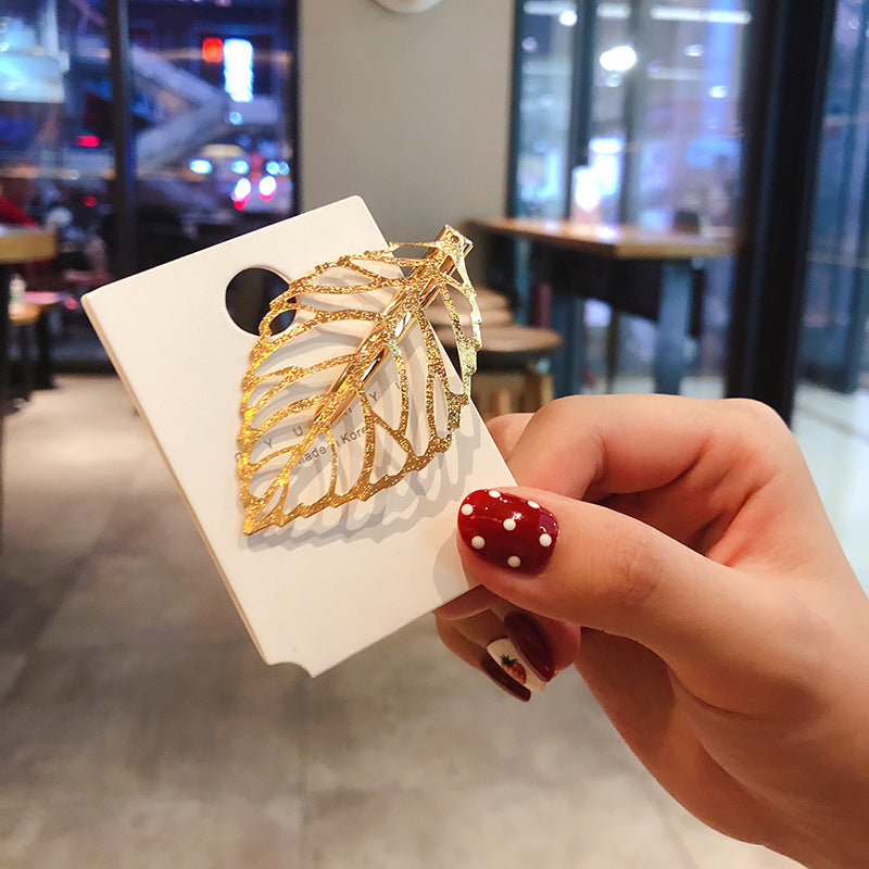 Wholesale retro hollow leaf clip edge clipduck hair clip hairpin