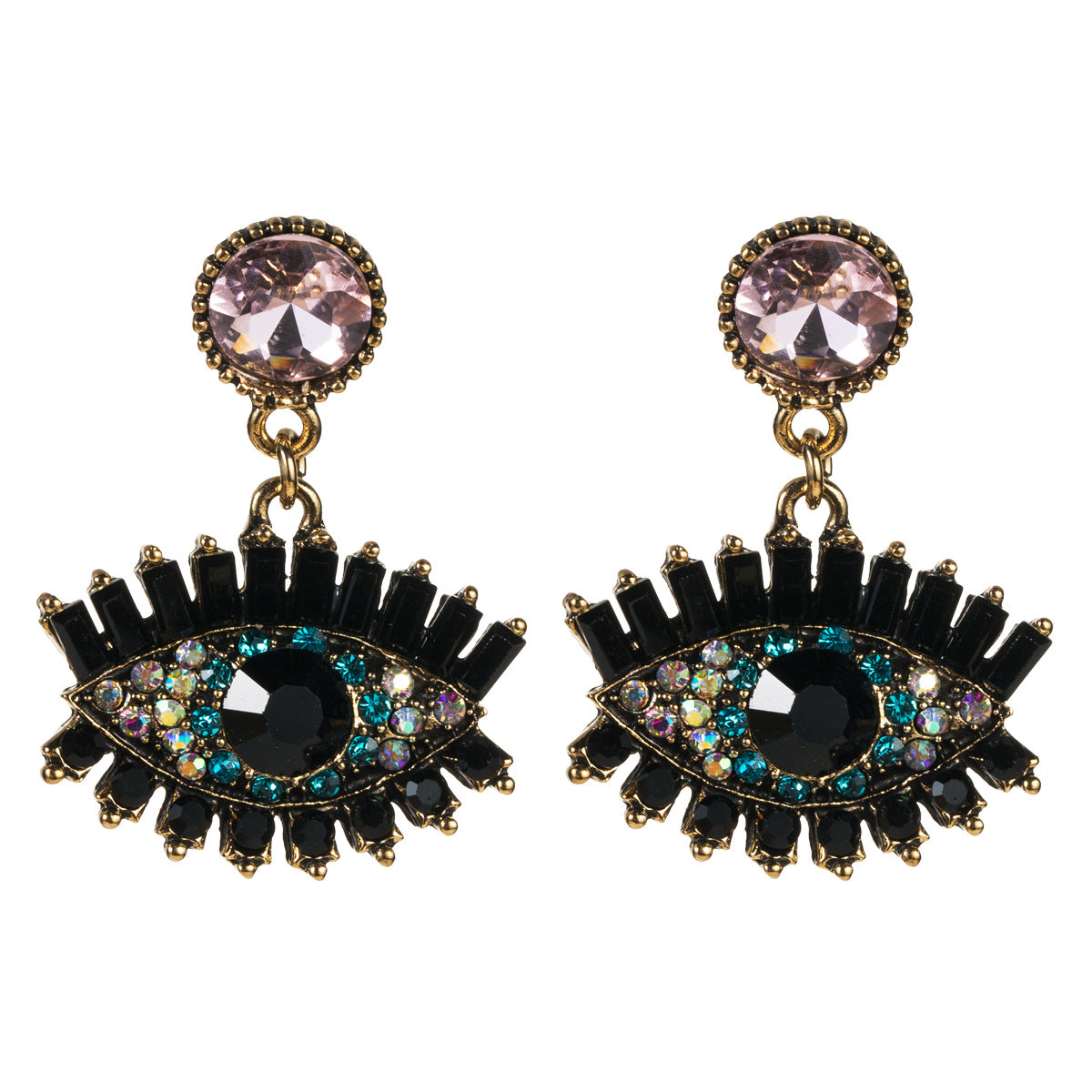 Wholesale Exaggerated Creative Devil's Eye Vintage Bohemian Style Earrings