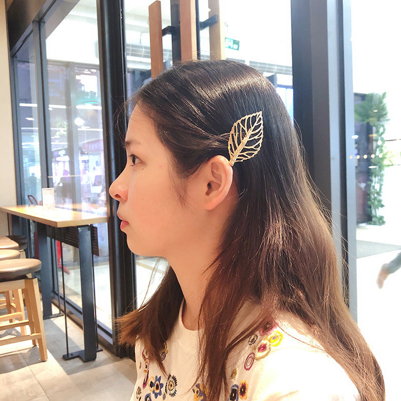 Wholesale retro hollow leaf clip edge clipduck hair clip hairpin
