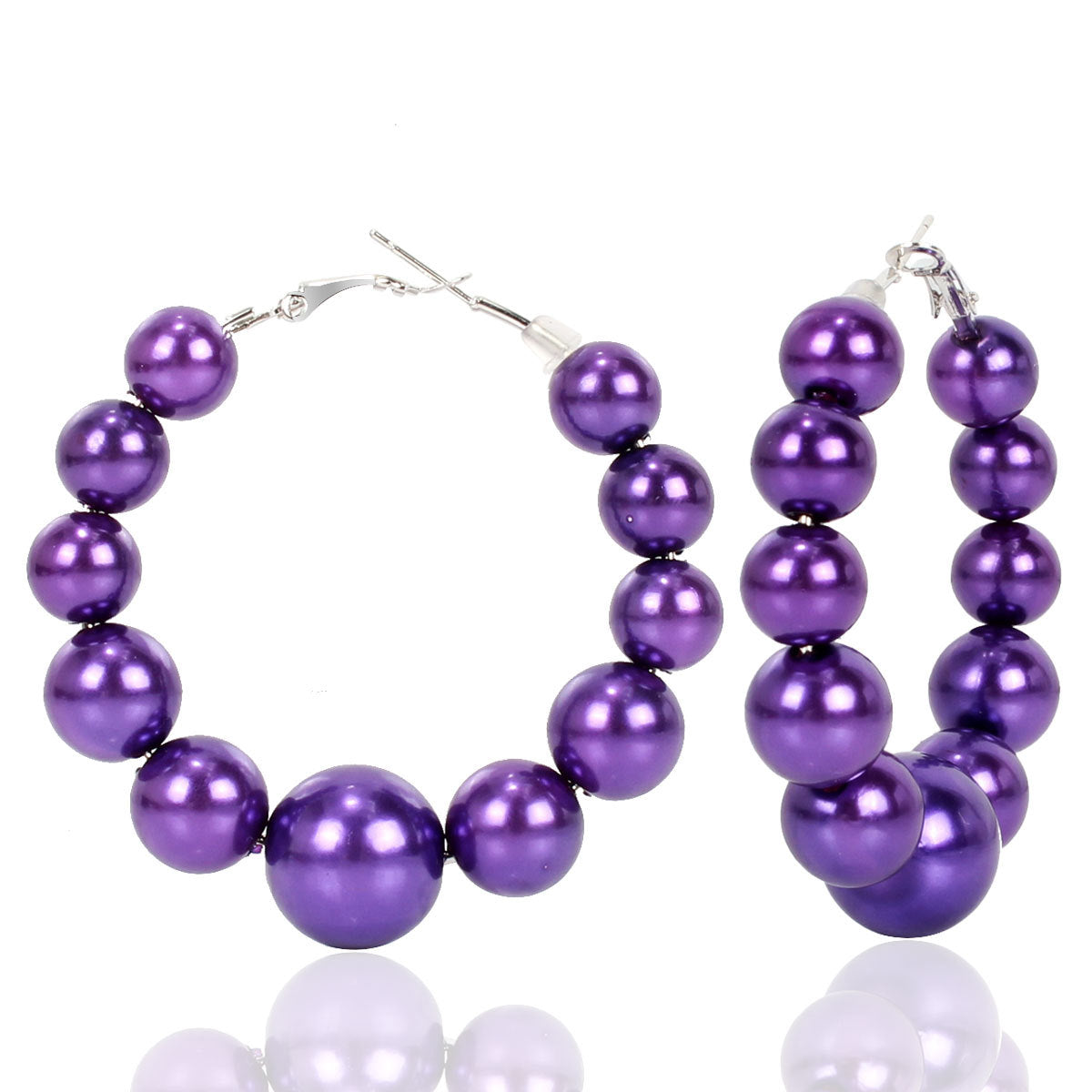 Wholesale Large Circle Imitation Pearl Earrings