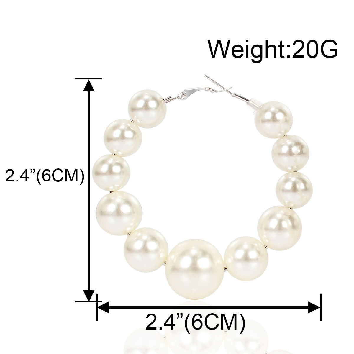 Wholesale Large Circle Imitation Pearl Earrings