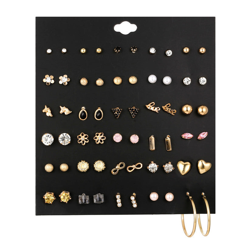 Wholesale 30 Pairs Unique Combination Set Copper Earrings