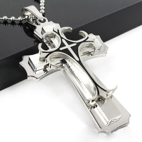 Wholesale Men's Metal Pendant Cross Necklace