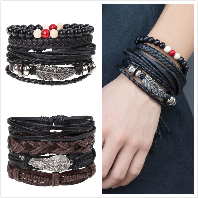 Wholesale of New Vintage Woven Diy Leather Bracelet