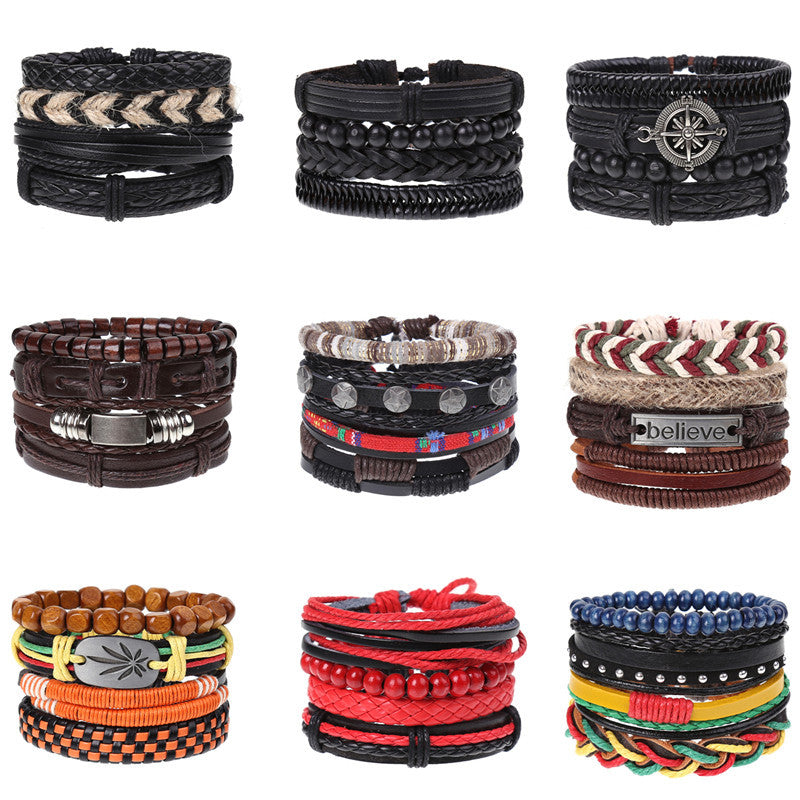 Wholesale of New Vintage Woven Diy Leather Bracelet