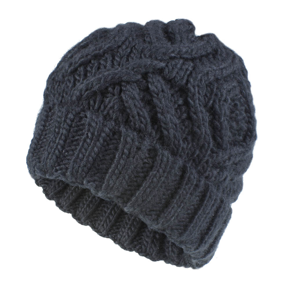 Wholesale Diamond Check Soft Chunky Knitted Hat