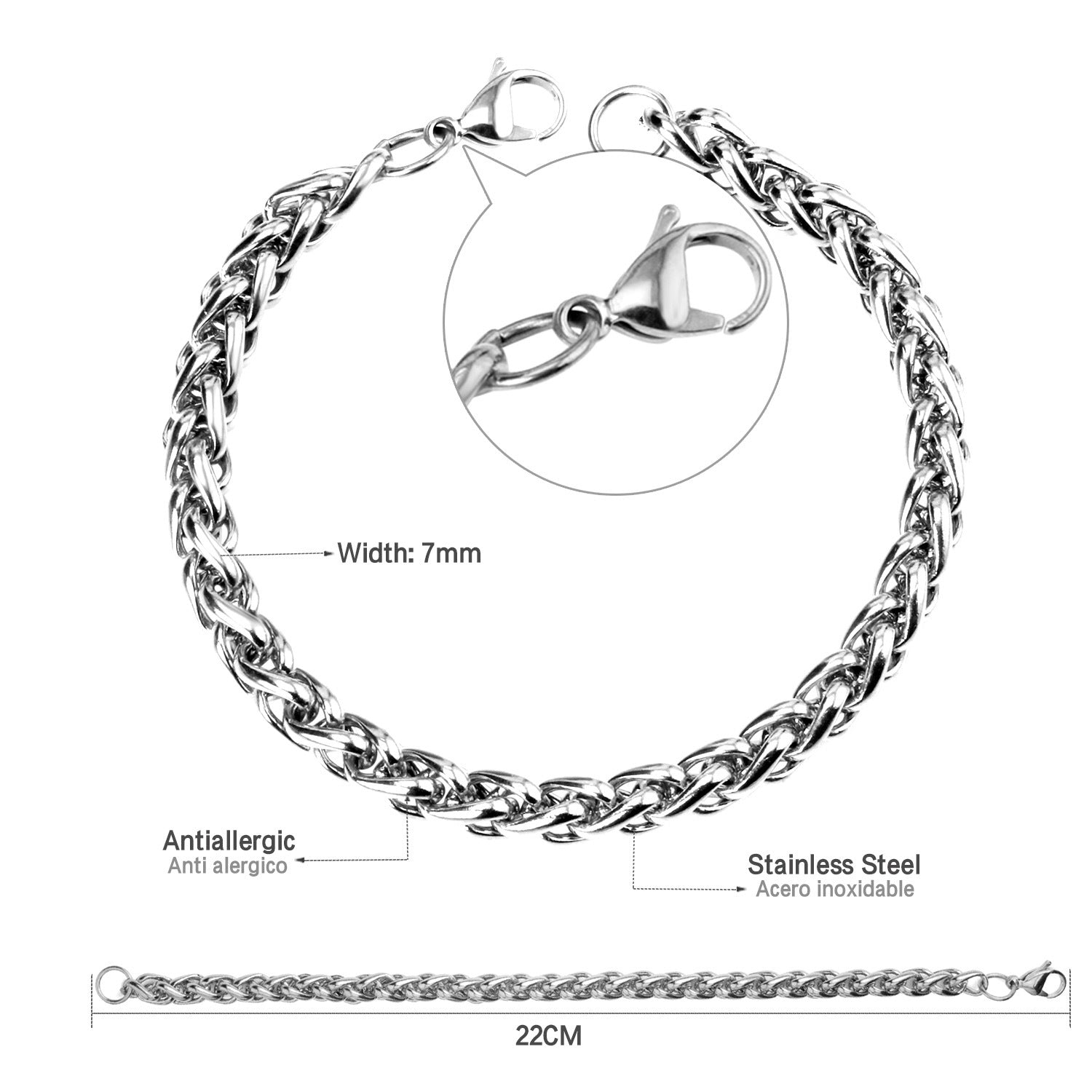 Wholesale Stainless Steel Mamba Chain Men's Bracelets