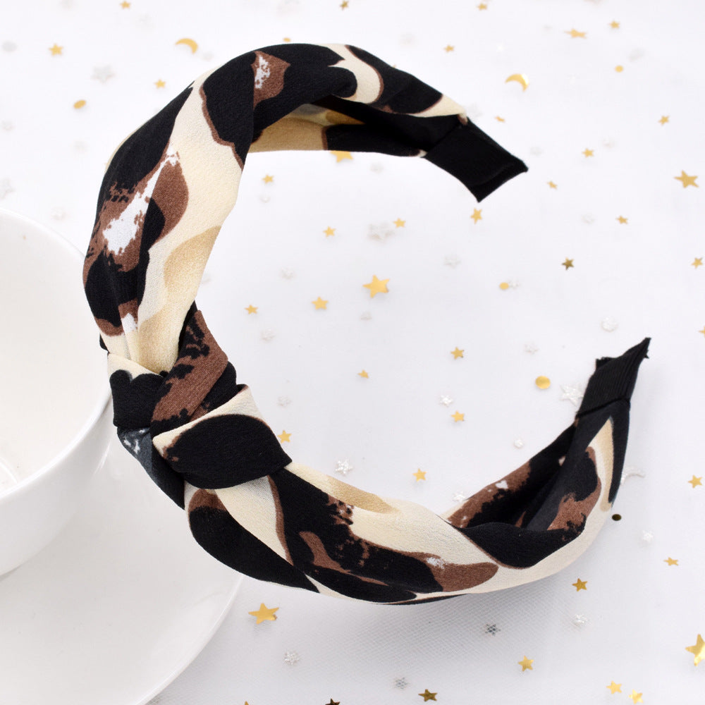 Wholesale Leopard Snake Skin Vintage Wide Fabric Headband