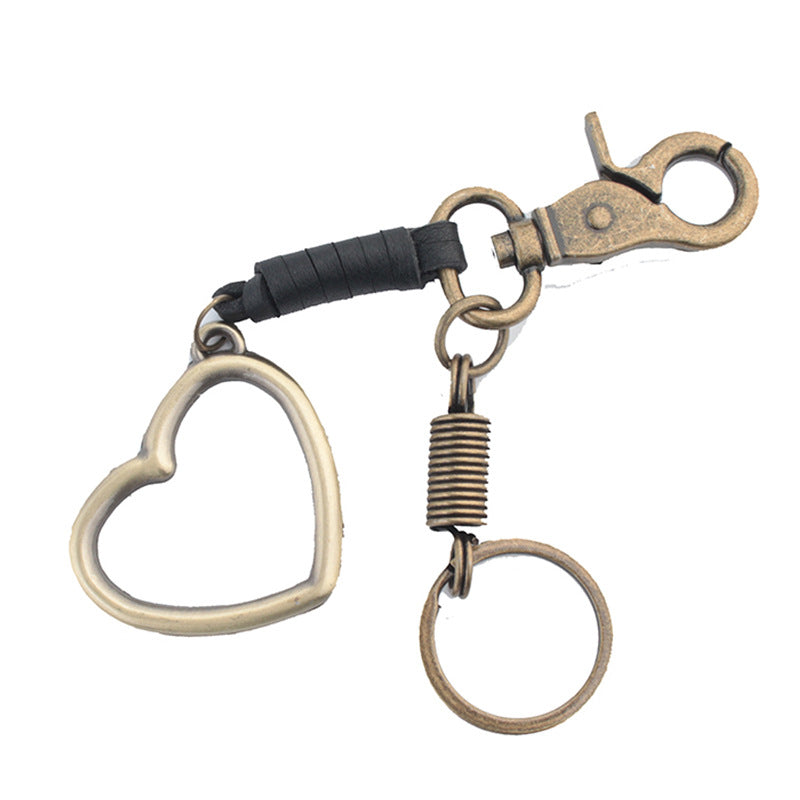 Wholesale of Cowhide Alloy Heart Keychains