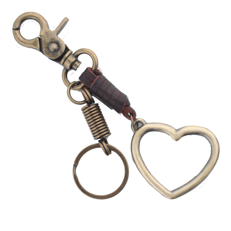 Wholesale of Cowhide Alloy Heart Keychains