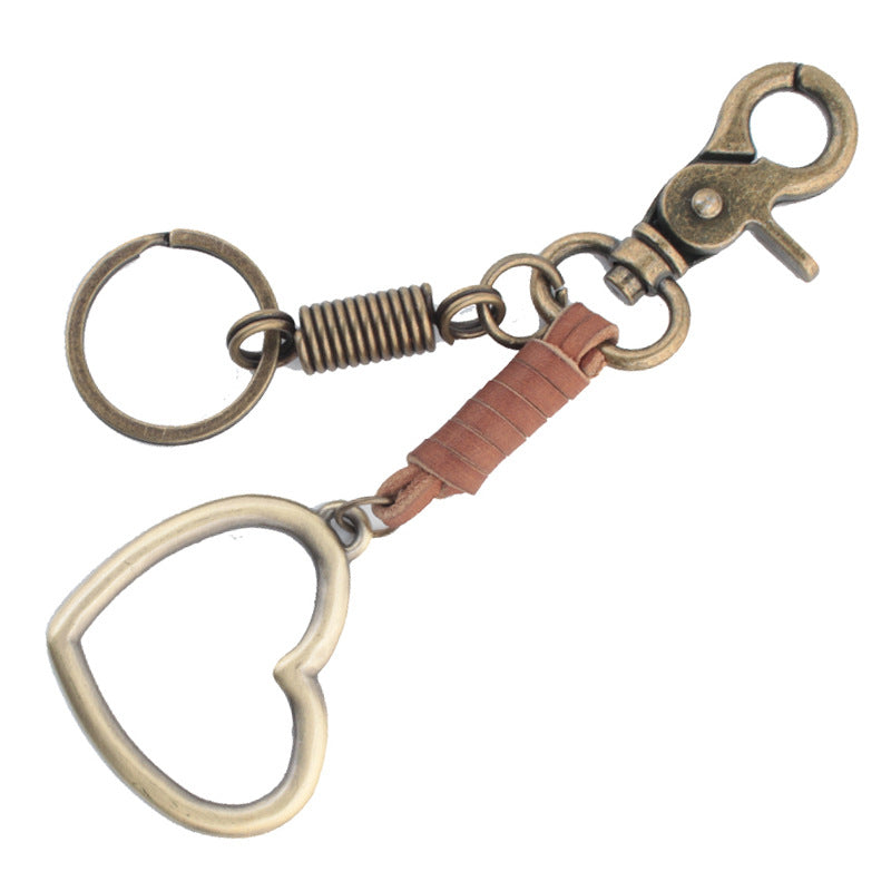 Wholesale of Cowhide Alloy Heart Keychains