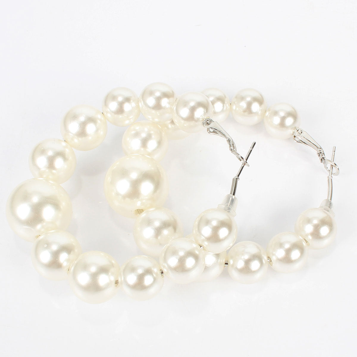 Wholesale Large Circle Imitation Pearl Earrings
