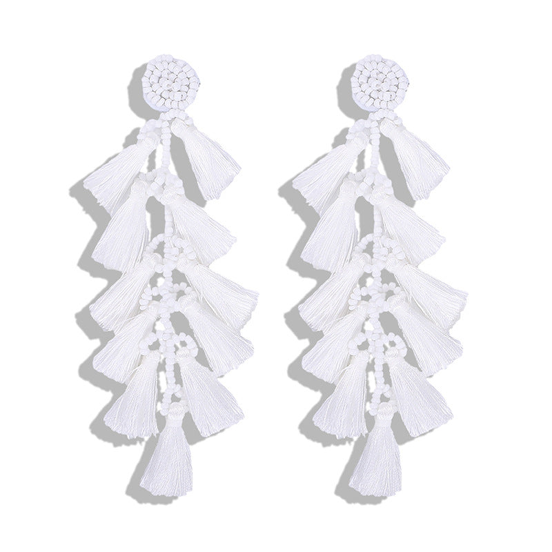 Wholesale Boho Resort Style Colorful Rice Bead Earrings