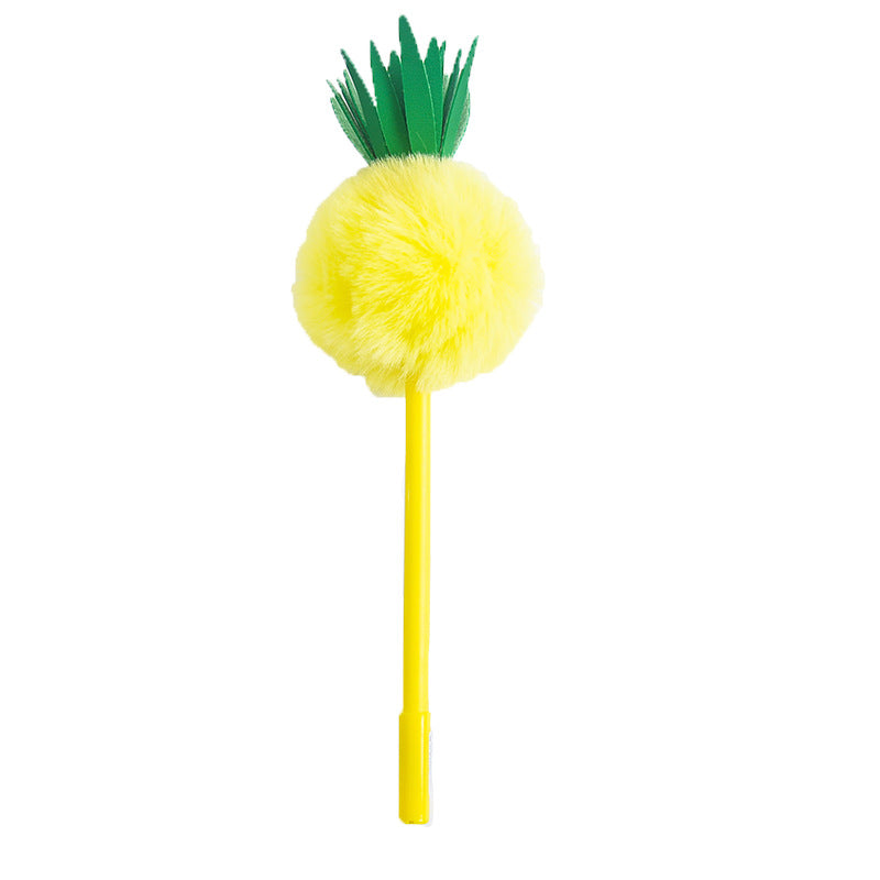 Wholesale 16pcs/box Plastic Wool Ball Pineapple Rollerball Pen