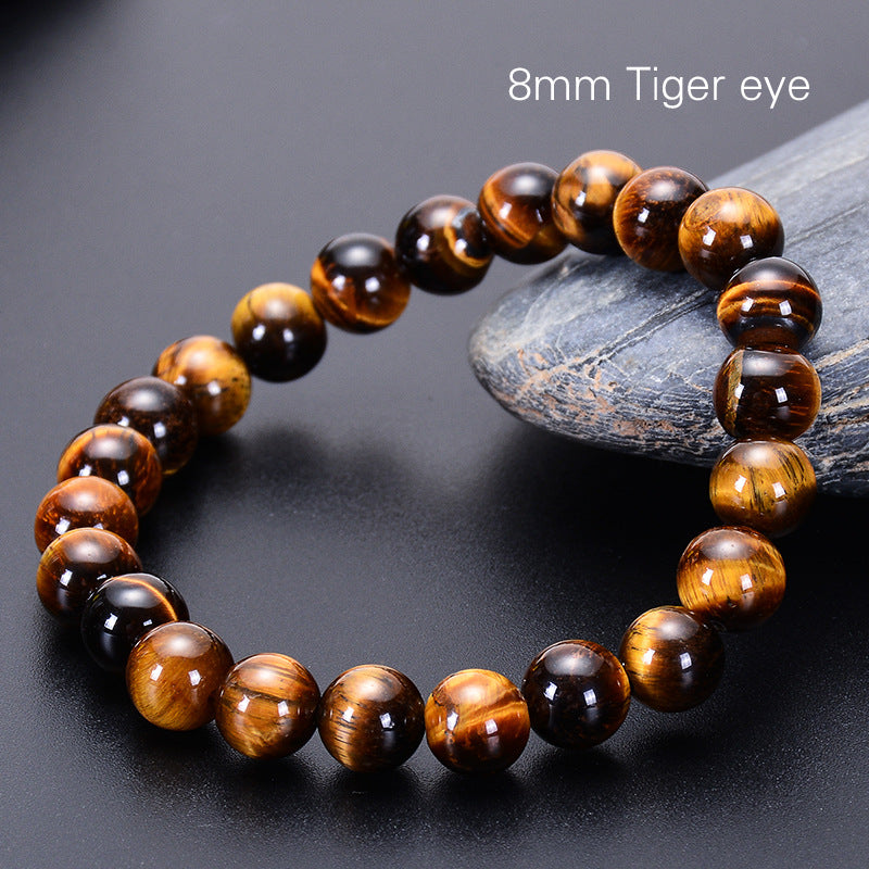 Pulsera de ojo de tigre natural al por mayor Circle de cuentas hechas a mano brazalete de tigre amarillo
