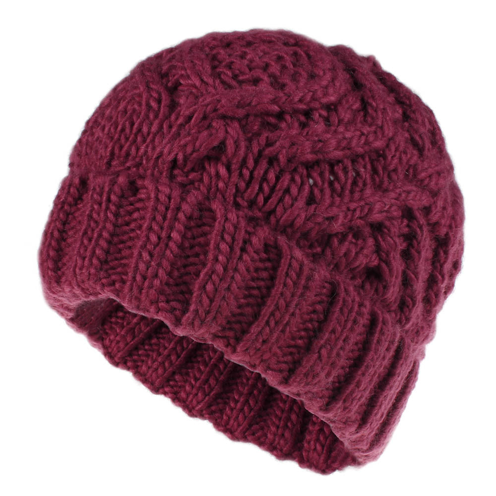 Wholesale Diamond Check Soft Chunky Knitted Hat