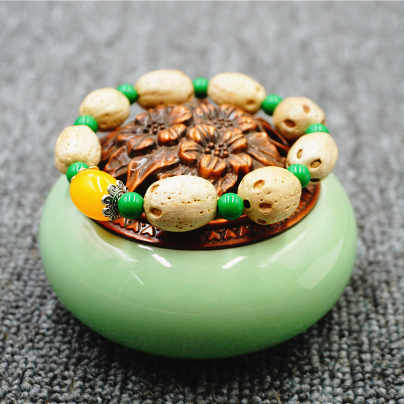 Cinco ojos al por mayor y seis enlaces Bodhi Semilla Buda Beads Bracelet