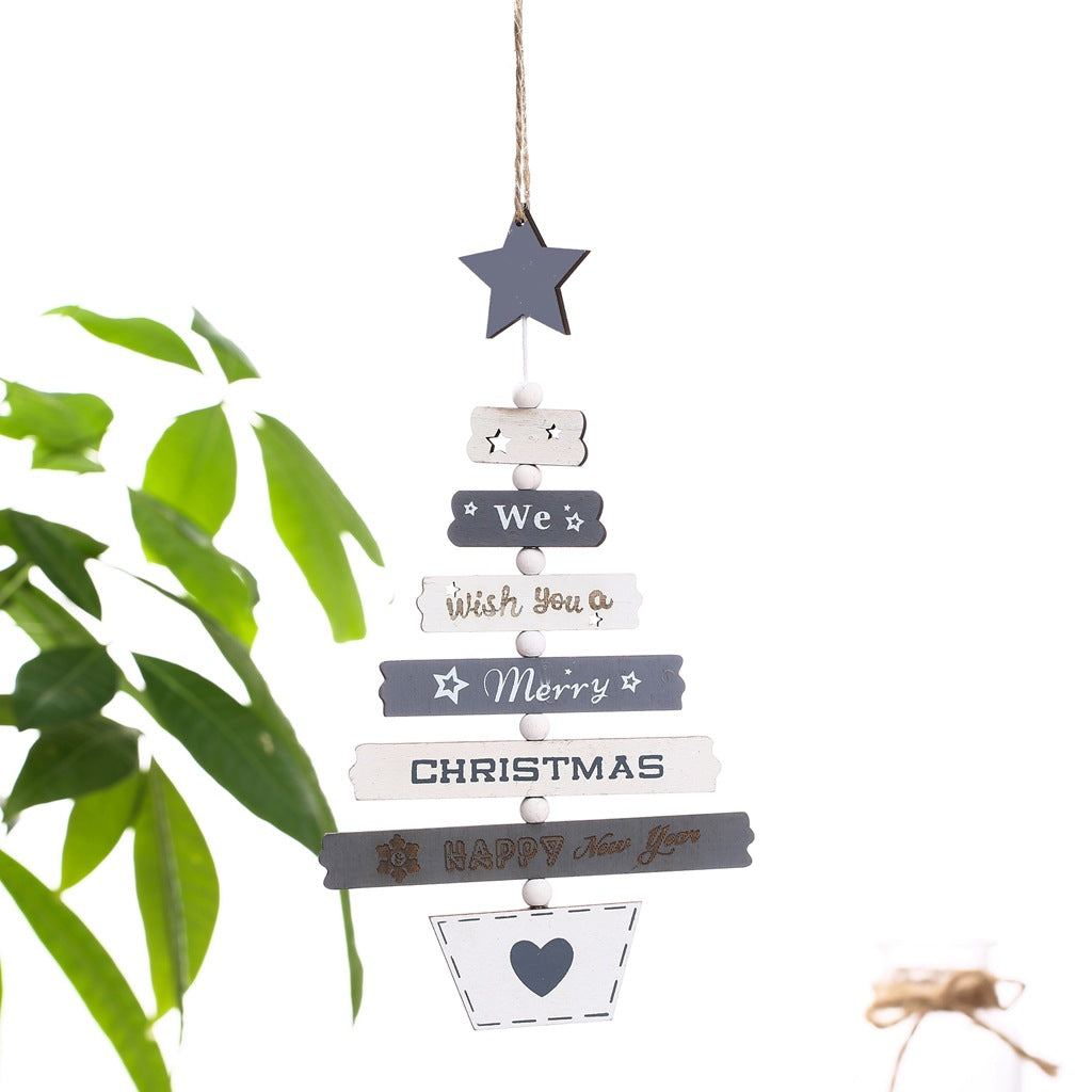 Wholesale of Colored Wooden Laser Hollowed Out Creative Christmas Tree Pendants