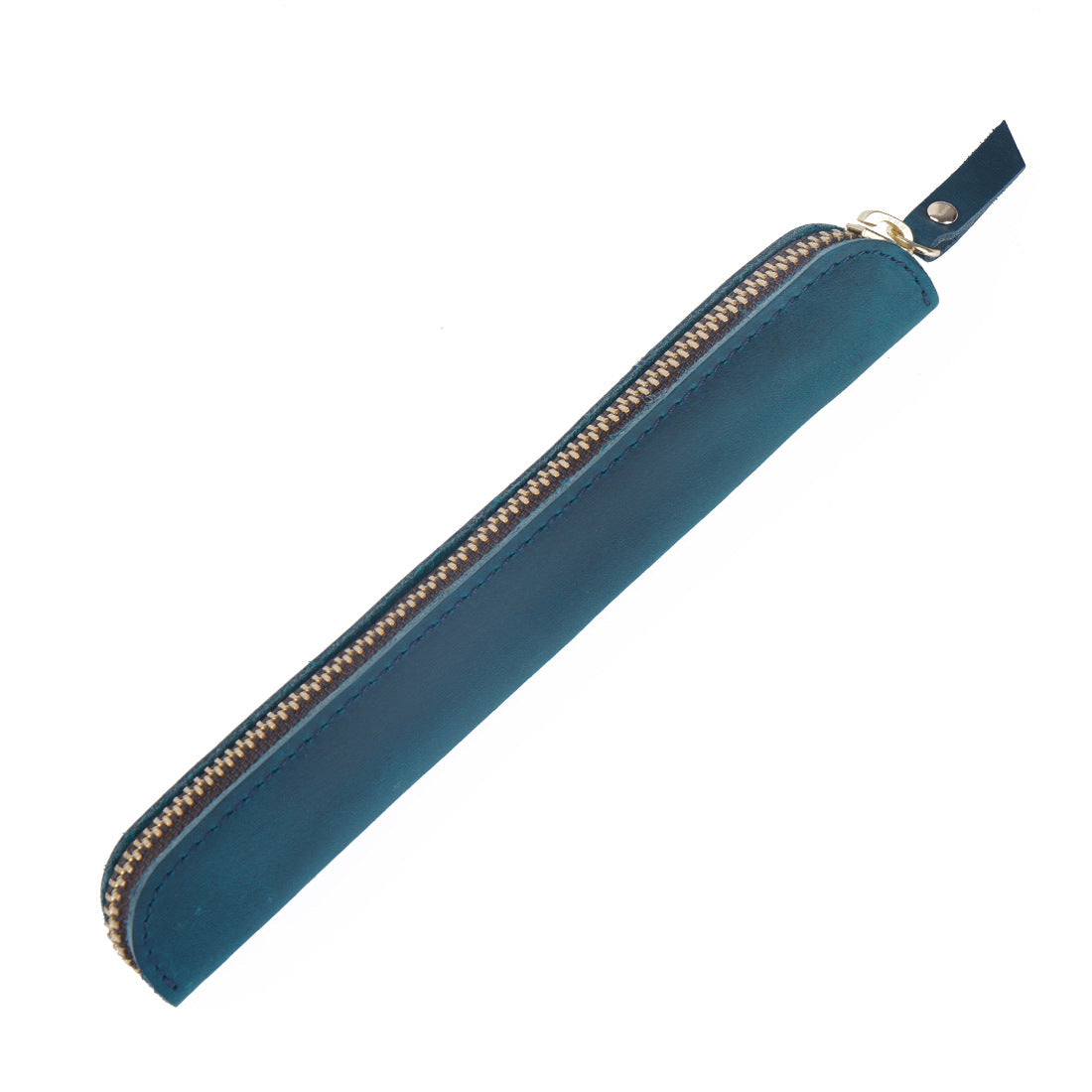 Wholesale Retro Simple Cowhide Zipper Mini Pencil Case