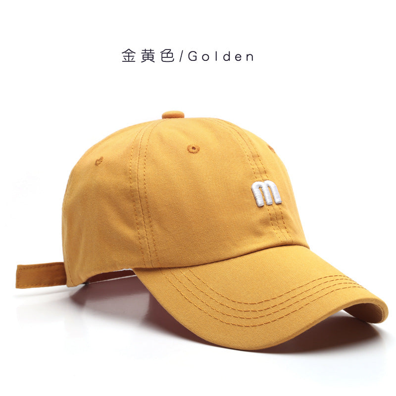 Wholesale M Letter Embroidery Versatile Soft Top Visor Baseball Cap