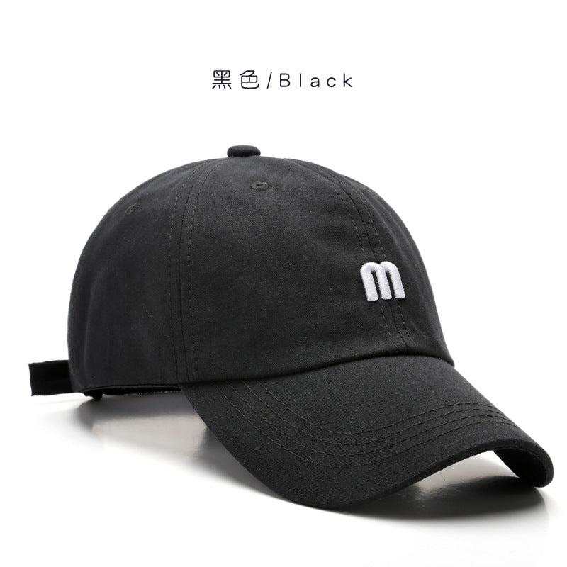 Wholesale M Letter Embroidery Versatile Soft Top Visor Baseball Cap