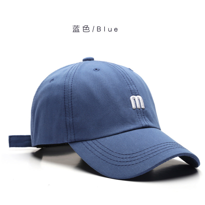 Wholesale M Letter Embroidery Versatile Soft Top Visor Baseball Cap