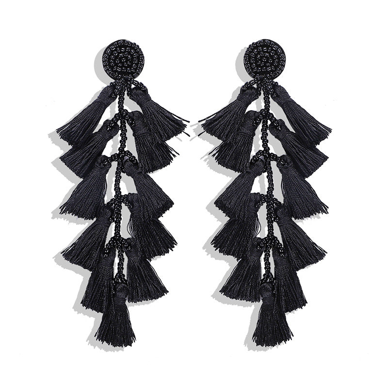 Wholesale Boho Resort Style Colorful Rice Bead Earrings