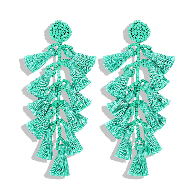 Wholesale Boho Resort Style Colorful Rice Bead Earrings