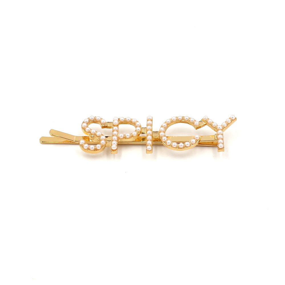 Wholesale Alloy Diamond Letter Hair Clips