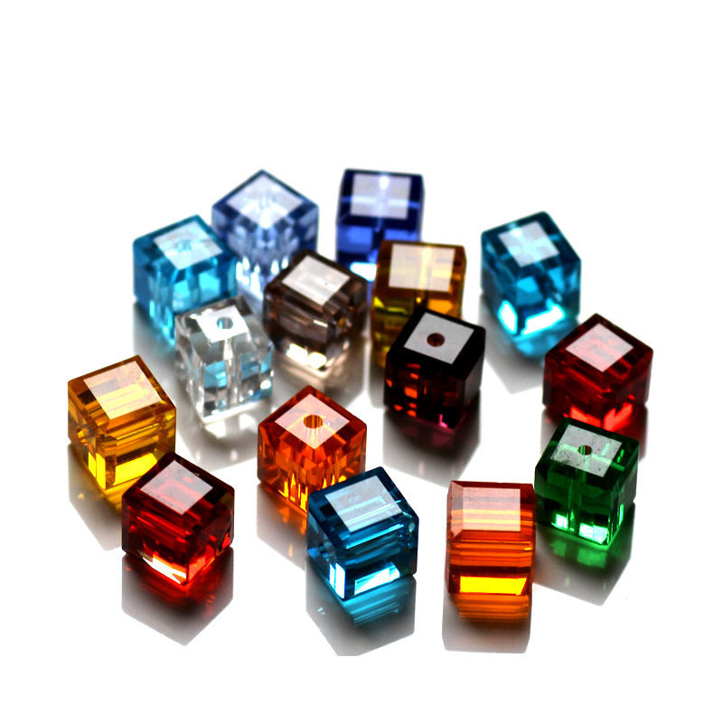 Wholesale 200pcs Crystal Glass Cube Beads