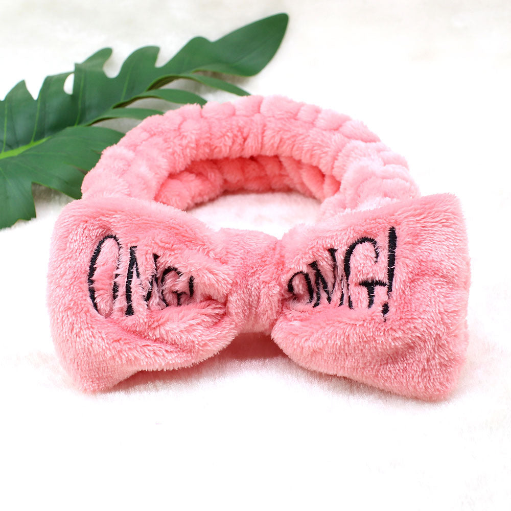 Wholesale Bow Rabbit Ears Flannel Headband