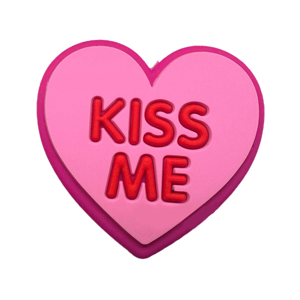 Wholesale 10pcs Creative Pink Love Heart with Red Letters Beads