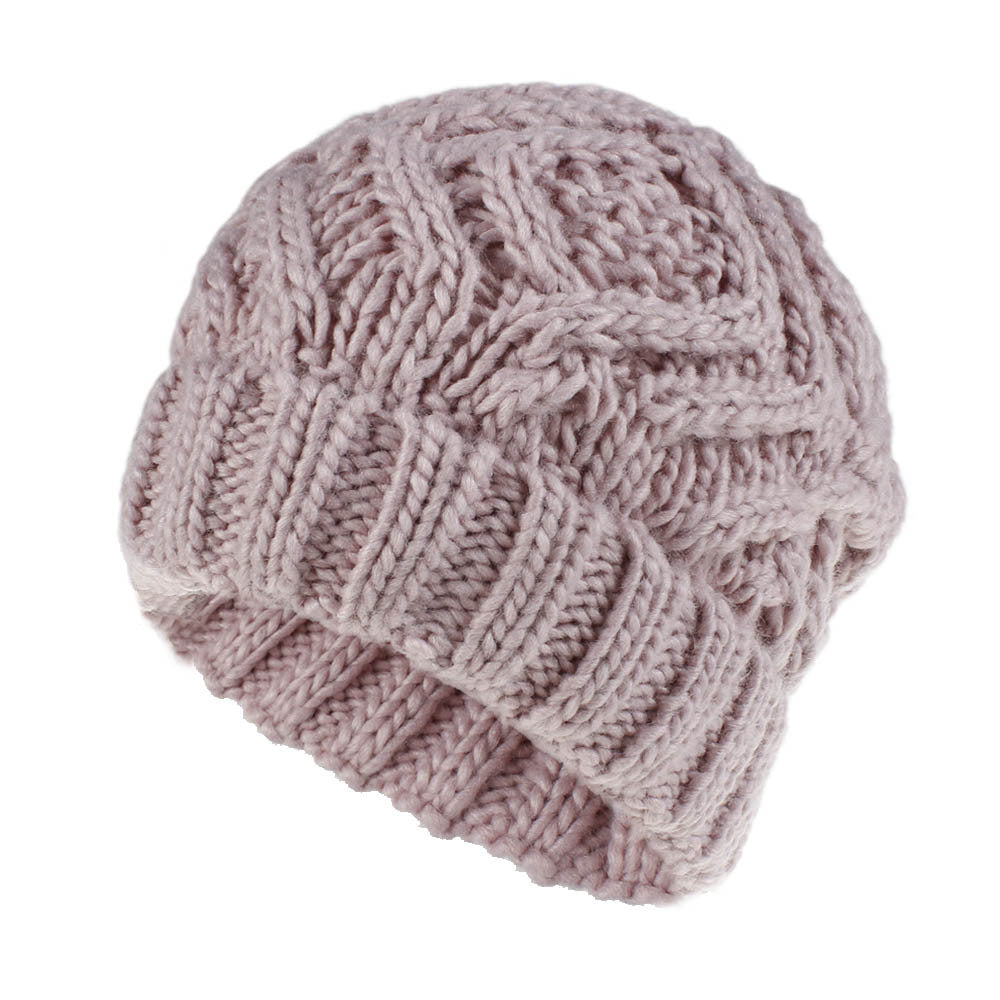Wholesale Diamond Check Soft Chunky Knitted Hat