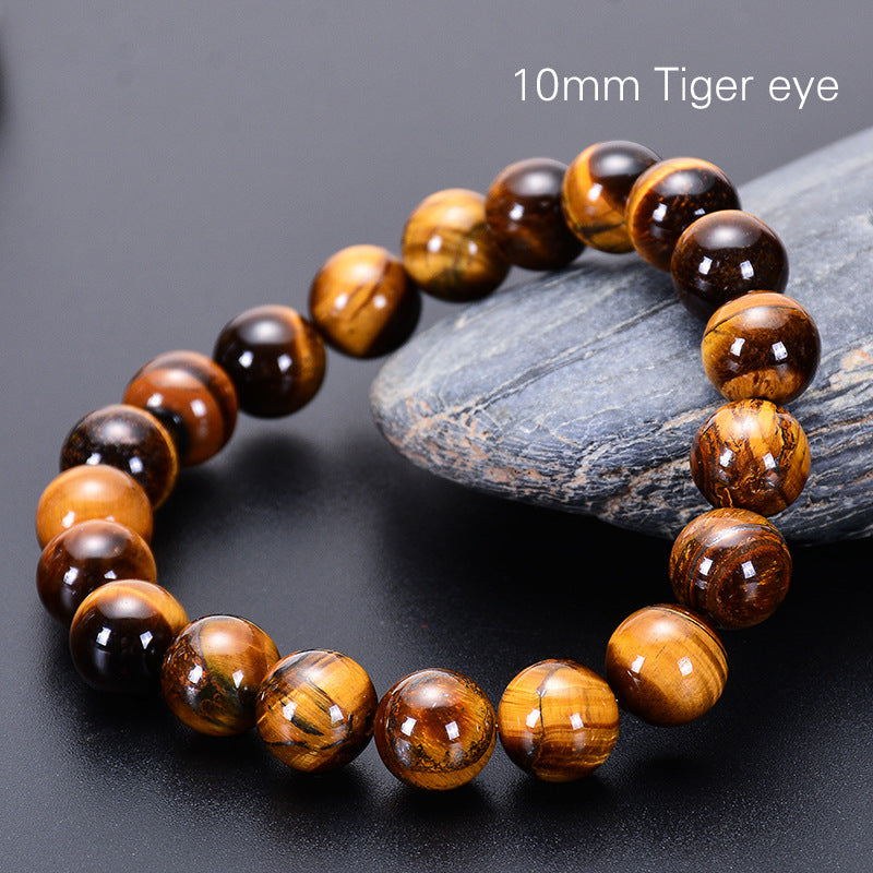 Pulsera de ojo de tigre natural al por mayor Circle de cuentas hechas a mano brazalete de tigre amarillo