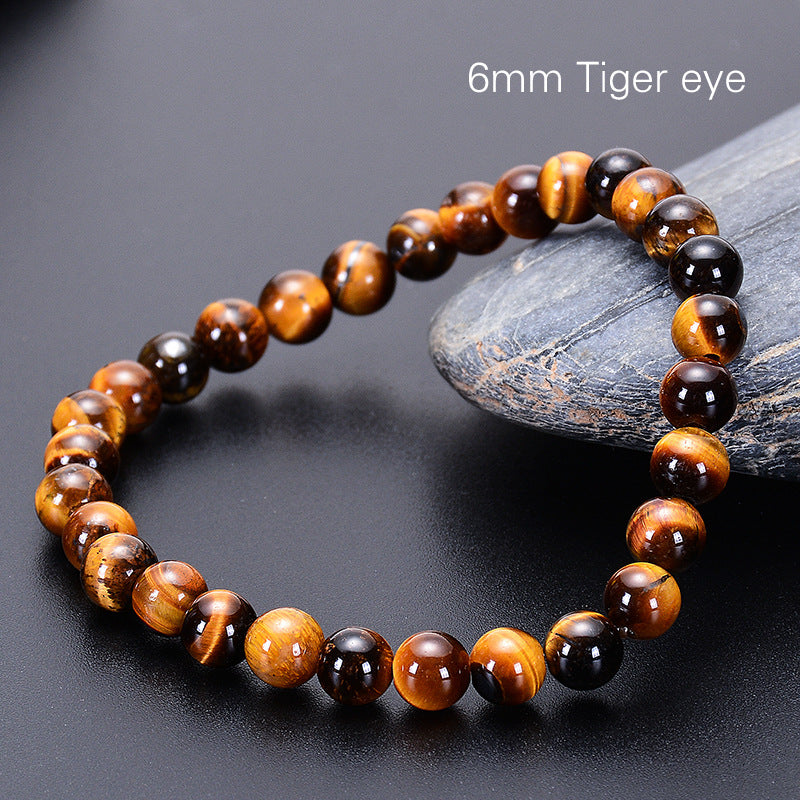 Pulsera de ojo de tigre natural al por mayor Circle de cuentas hechas a mano brazalete de tigre amarillo