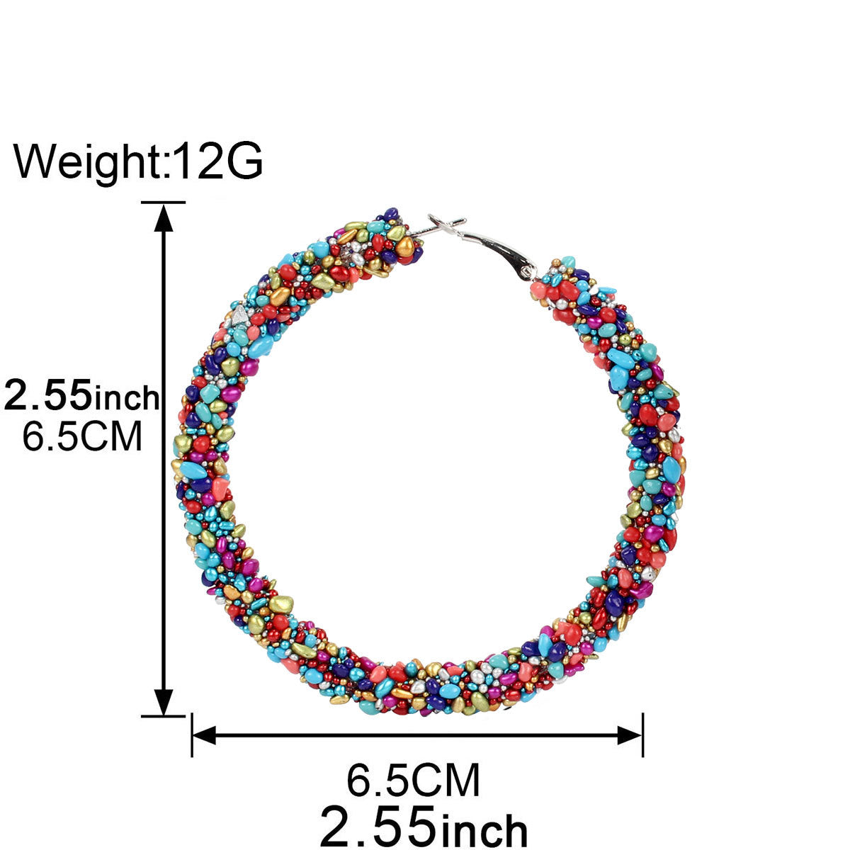 Wholesale Simple Original Stone Large Hoop Earrings