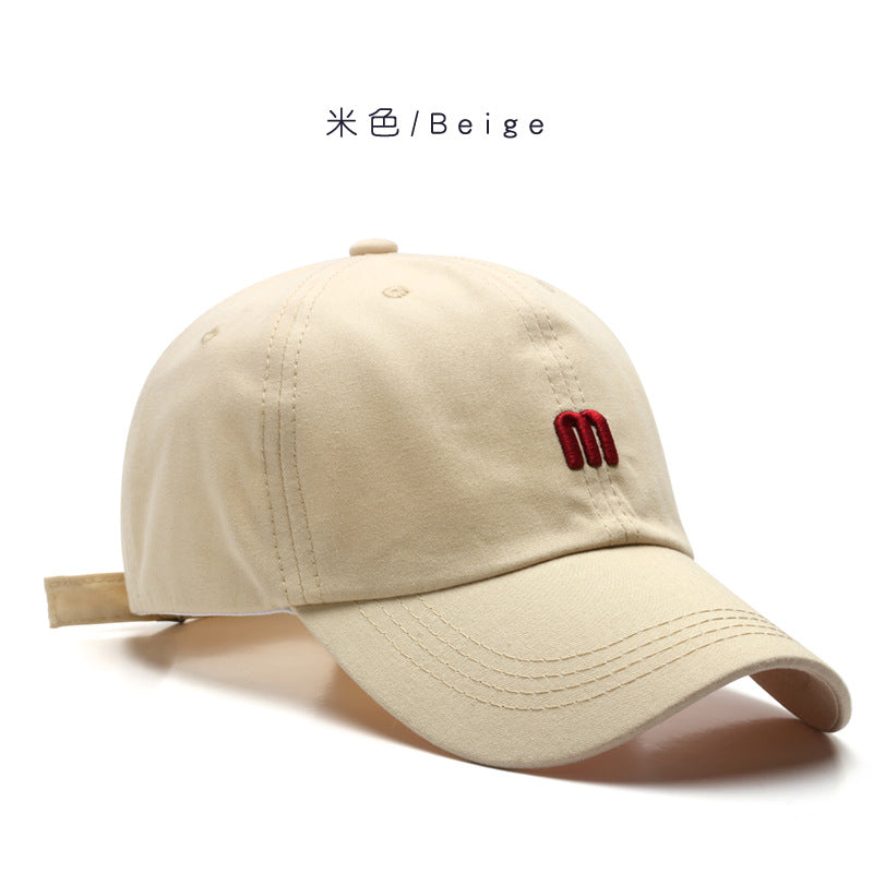 Wholesale M Letter Embroidery Versatile Soft Top Visor Baseball Cap