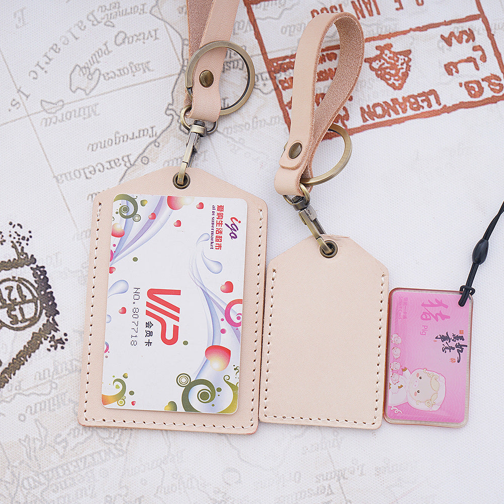 Wholesale Handmade Cowhide Mini Bus Card Holder Leather
 Keychain