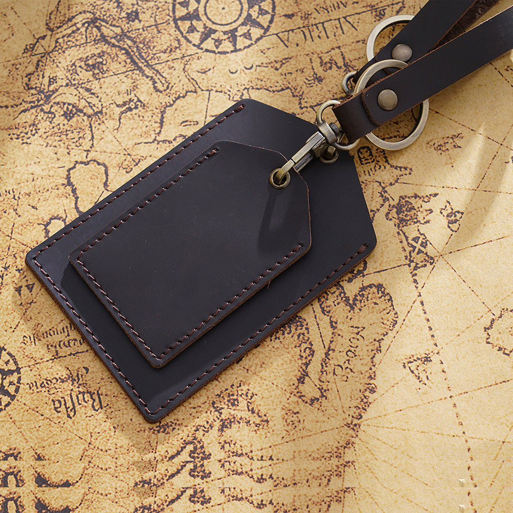 Wholesale Handmade Cowhide Mini Bus Card Holder Leather
 Keychain