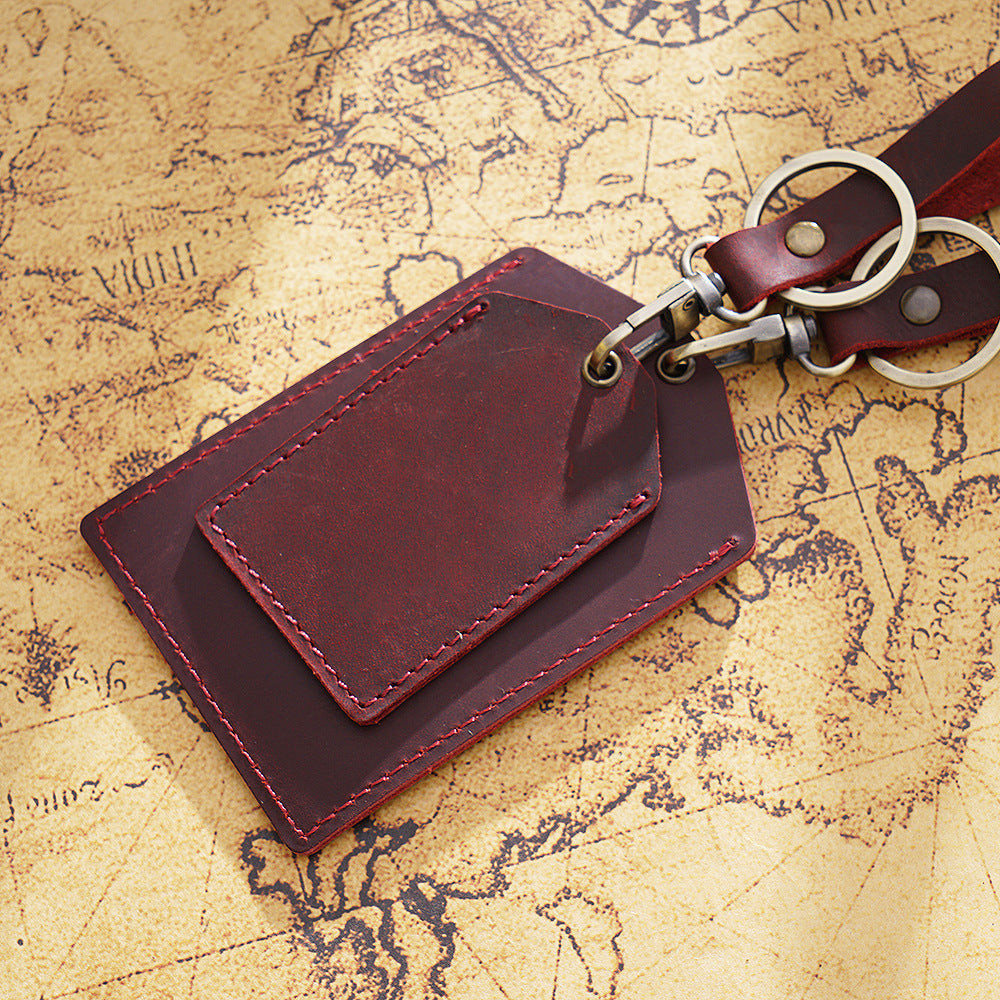 Wholesale Handmade Cowhide Mini Bus Card Holder Leather
 Keychain