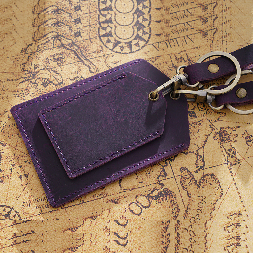Wholesale Handmade Cowhide Mini Bus Card Holder Leather
 Keychain